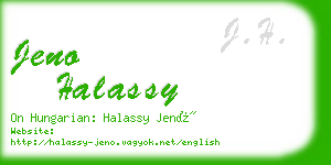 jeno halassy business card